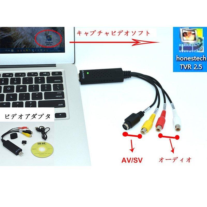 USB2.0接続 キャプチャーボード ビデオキャプチャー S端子 コンポジット端子 キャプチャーケーブル ビデオ DVD VHS ゲーム機 カメラ パ 送料無料｜anami-store｜08