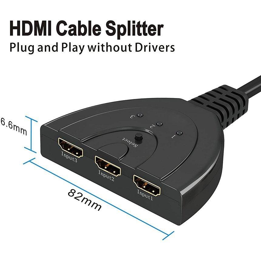 HDMI 切替器 分配器 セレクター 3入力1出力 1080p 3D対応 電源不要 DVD