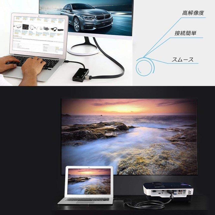 Mini Displayport to HDMI DVI VGA 3in1 変換 アダプター  Thunderbolt to HDMI Surface pro 対応 ビデオアダプタ Mac Book 送料無料｜anami-store｜10