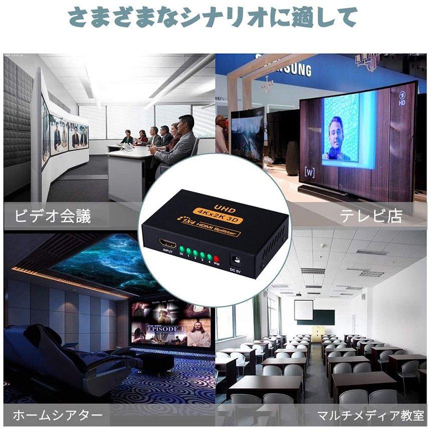 爆買 HDMI 分配器 スプリッター 1入力 4出力 4画面 同時出力 高解像度