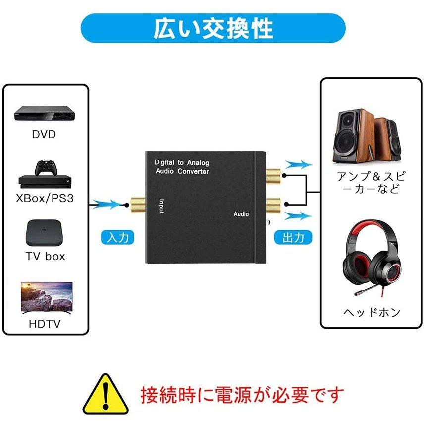 DACデジタル 光と同軸  から アナログ RCA  3.5mmジャック オーディオコンバーター rca コンバーター 光＆同軸デジタル変換 TOSL 送料無料｜anami-store｜04