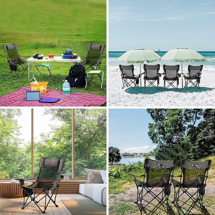 爆買 アウトドアチェア 2台セット 多機能 折りたたみ キャンプ
