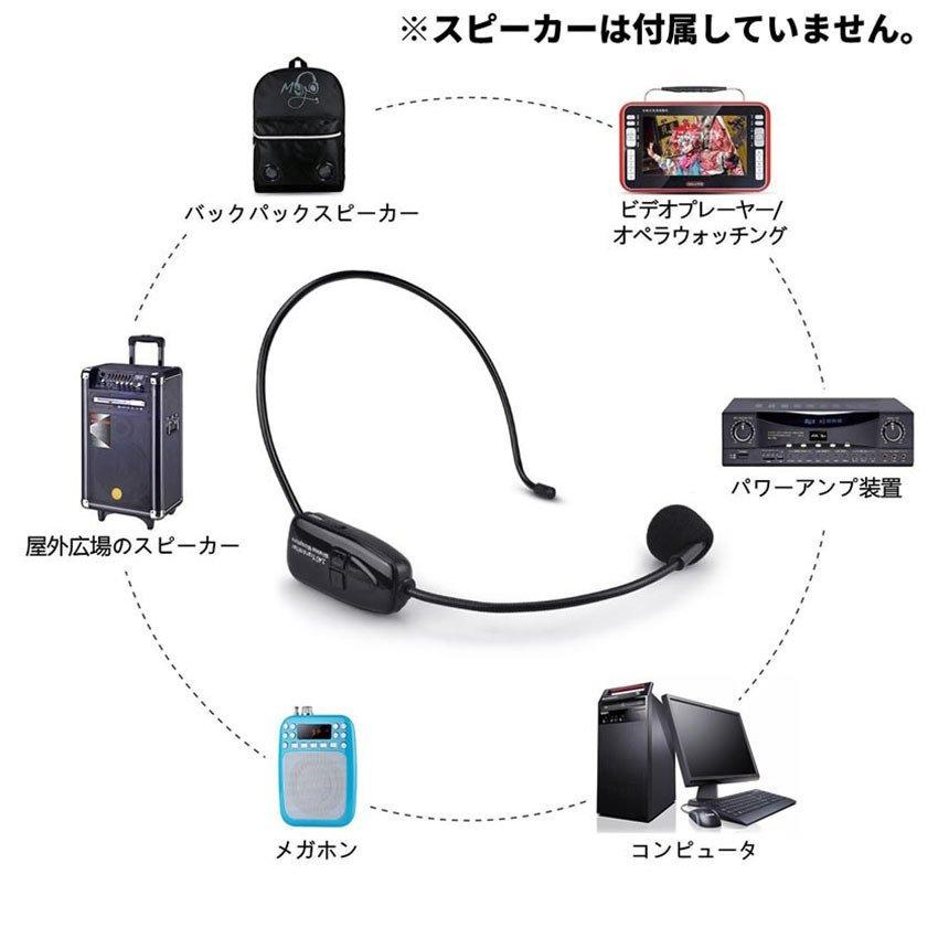 ワイヤレスマイク 2.4G 無線マイク ヘッドセットマイク 耳掛式 拡声