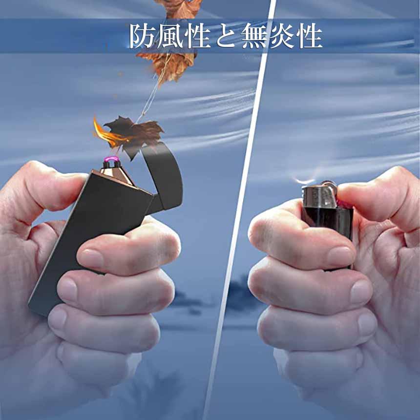 電子ライター プラズマ ライター usb ライター 小型 充電式 ガスオイル不要 防風 軽量 薄型 点火用 プレゼント 電子ターボライター 防風 アー｜anami-store｜07