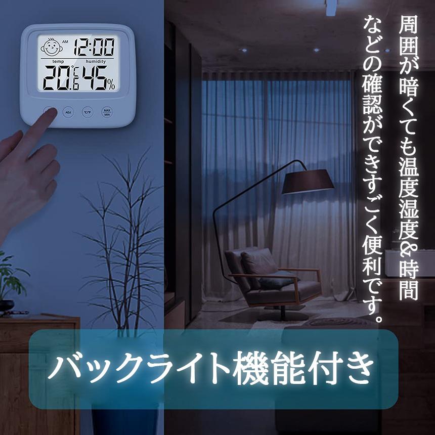 コンパクト温湿度計 金属製 透明窓付き