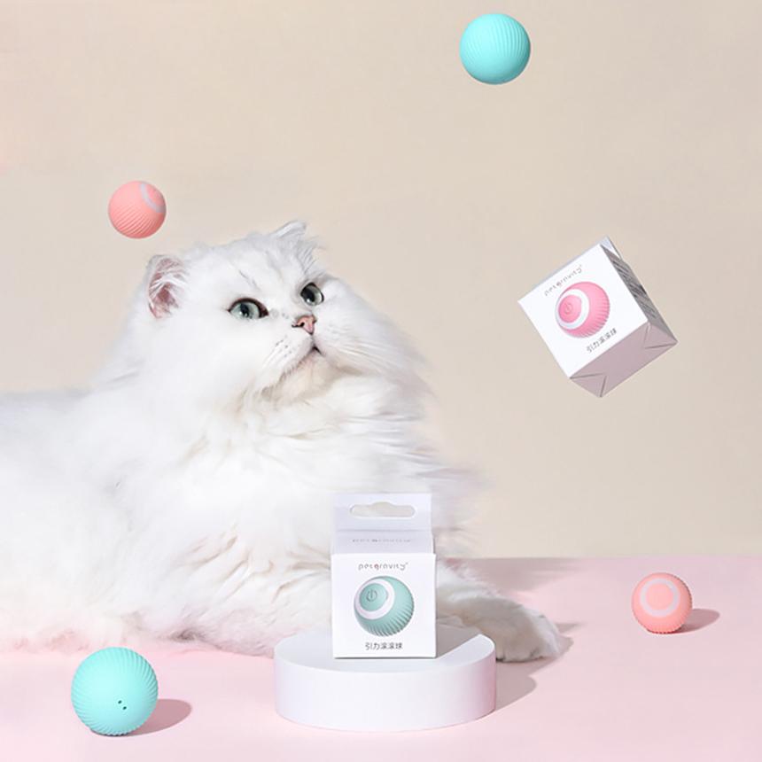 猫おもちゃ 猫じゃらし 電動ボール 電動 ボウル 2個セット 自動走行