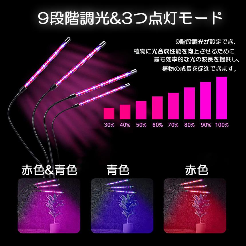 植物育成ライト 植物育成ランプ LED植物育成灯 室内栽培ランプ 3つ照明