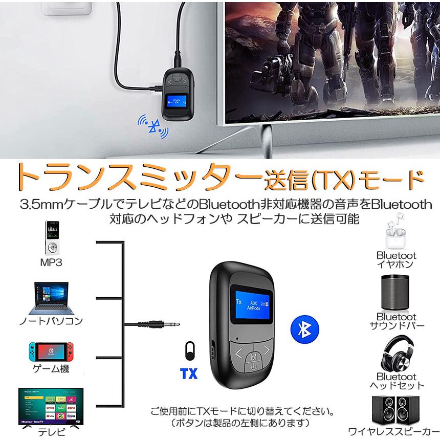 Bluetooth レシーバー トランスミッター ブルートゥース 1台2役 接続