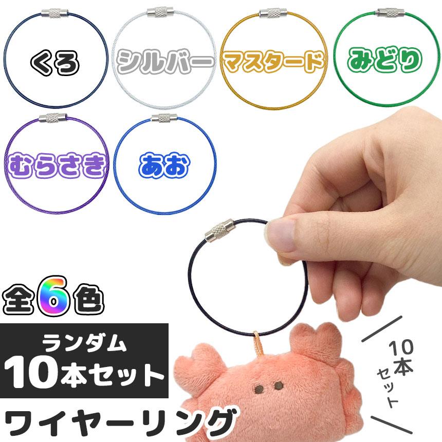 ワイヤーリング キーホルダー 色ランダム10本セット キーリング