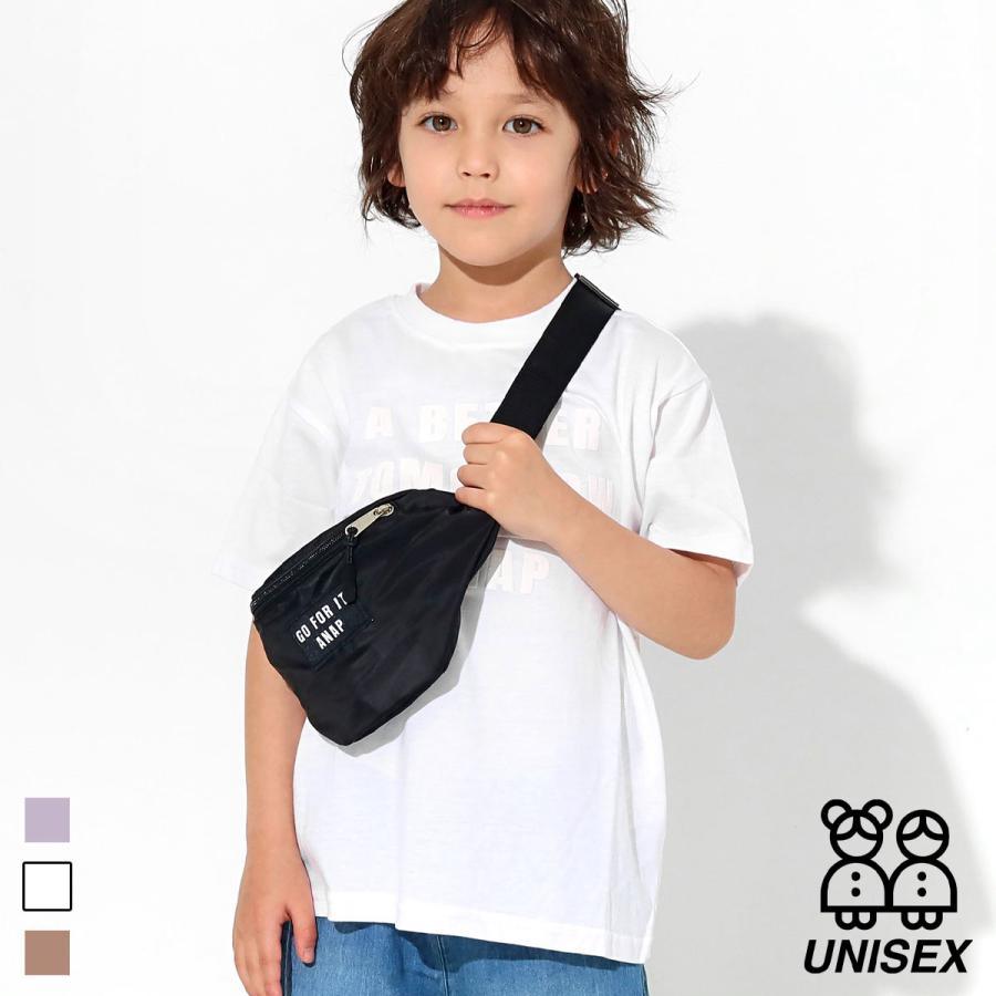 Anap Kids アナップキッズ 発泡プリントビッグtシャツ ウエストポーチセット キッズ 春夏 トップス Tシャツ パープル ホワイト モカ S Anap 通販 Paypayモール