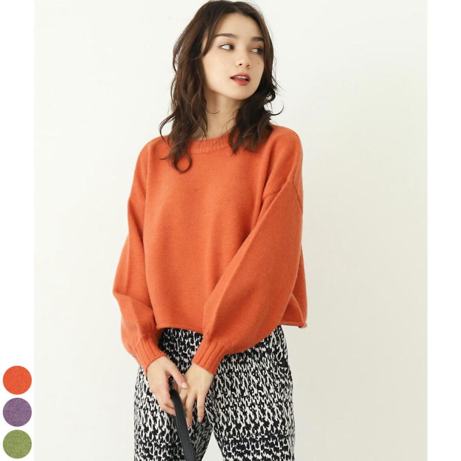 Chille チル 袖ボリュームカラーニットトップス レディース 秋冬 トップス ニット セーター オレンジ グリーン パープル Onesize Anap 通販 Yahoo ショッピング