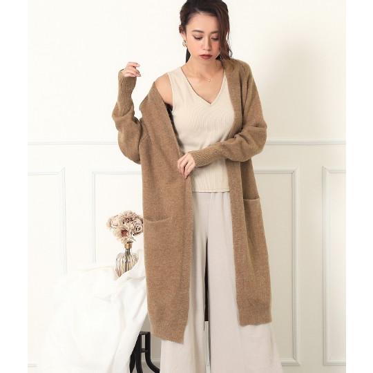 起毛あったかニットカーディガン ロングカーディガン ニット ニットカーディガン ロングガウン カーディガン ロング カーデ ガウン Anap アナップ Anap 通販 Paypayモール