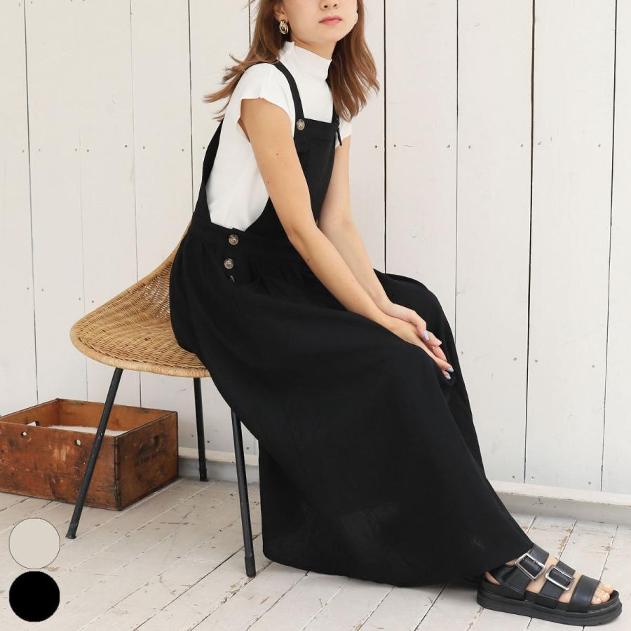 Chille チル リネンライクジャンパースカート レディース 春夏 ワンピース ロングワンピ アイボリー ブラック Onesize Anap 通販 Yahoo ショッピング