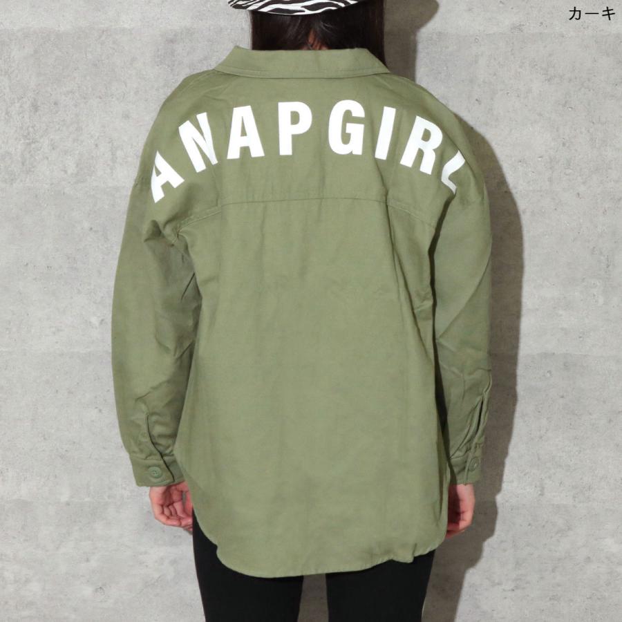 バックプリントワッペン付きツイルシャツ ミリタリーシャツ シャツ 女の子 長袖シャツ ワークシャツ 羽織り ティーンズ 中学生 ファッション Anap 通販 Paypayモール