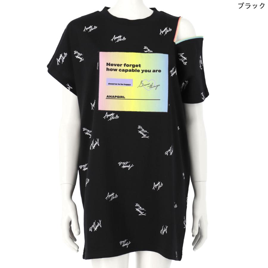 肩ジップ総柄tシャツワンピース Anap Girl アナップガール ワンピース Anap 通販 Paypayモール