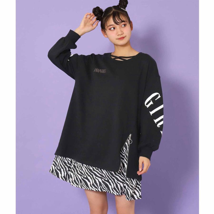 裏毛 柄シフォンデザインワンピース Anap Girl アナップガール ワンピース Anap 通販 Yahoo ショッピング
