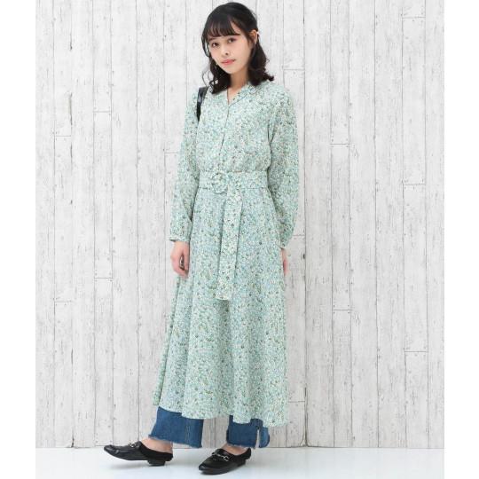 花柄開襟ベルト付きワンピ ベルト付 花柄 ワンピース シフォン 開襟 ワンピ ロング マキシワンピース ロングワンピ フレアワンピース マキシ 長袖 Anap 通販 Paypayモール