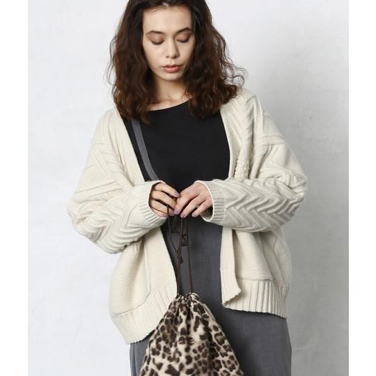 柄ミックスニットカーディガンファクター Factor レディース アウター