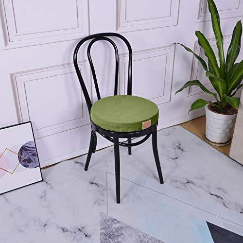 世界的に有名な Shinnwa 低反発 座布団クッション 丸型 椅子用 直径 40cm 洗える ラウンドクッション ふわふわ ベロア 無地 グリーン 2枚セット Materialworldblog Com