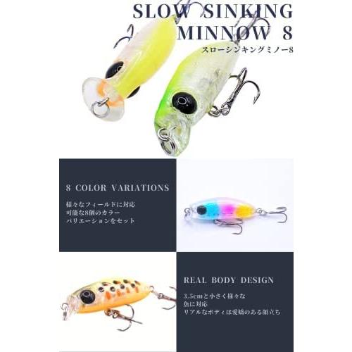 Moveru ミニミノー 8個セット スロー シンキング ミノー ルアー トリプルフック 小型 マイクロ プラグ 青物 アジ メバル カラー1 Saipp Wmr28q0gj022 アナリス 通販 Yahoo ショッピング