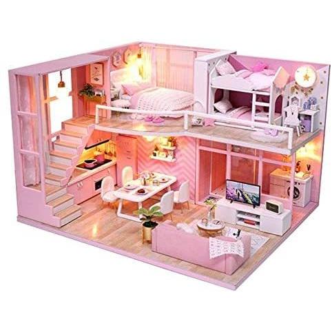 タイムセール ミニチュア リアルでかわいい小物が一杯 ピンク パステル リトルスワロー ドール エンジェルルーム キット 模型 手作り Diy ハウス 建物 Www Ideelltforum Se