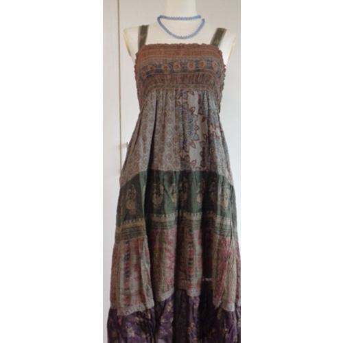 レディース 夏物ワンピース 涼しいインド綿キャミワンピ ひざ丈ギャザードレス ムームードレス 2 1 12 和服占いインドの店アナルカリ 通販 Yahoo ショッピング