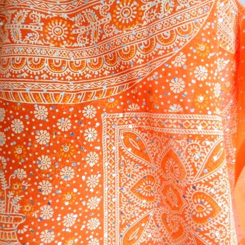 インド製キルト　レア インド民族衣装 インドサリー キラキラスパンコール 結婚式 野外フェス