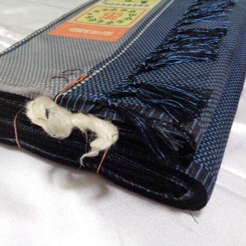 着物反物 小紋 訳ありウールの反物 幅35cm 朱色の花模様 和裁の練習用  