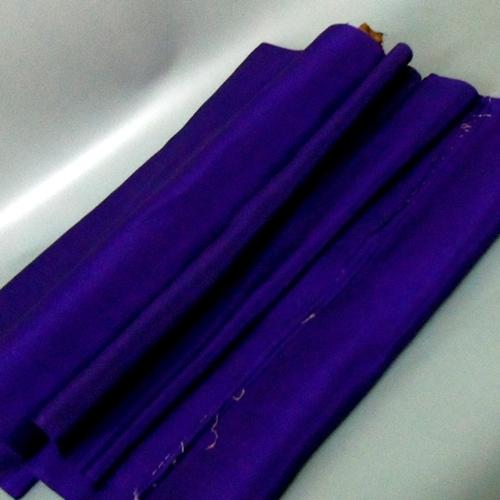 着物反物 無地紫 正絹 幅37cm 一反分巻物 洗い張り済み 和裁の練習用布 
