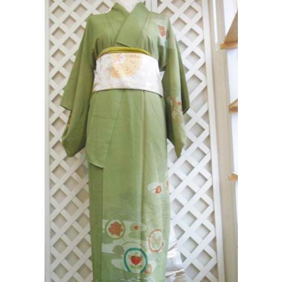 中古着物 和服袷色 付け下げ訪問着 正絹 うぐいす色流水紋 リサイクル着物 アンティーク 礼装 結婚式 Aクラス Wa43 アナルカリ 通販 Yahoo ショッピング