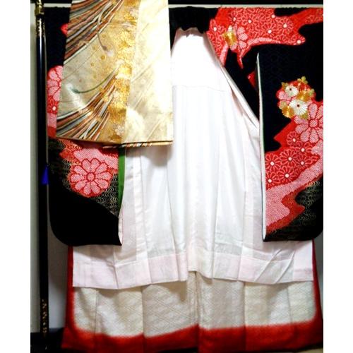 アンティーク婚礼衣装中振り袖優しい薄紅振り袖長襦袢帯三点セット