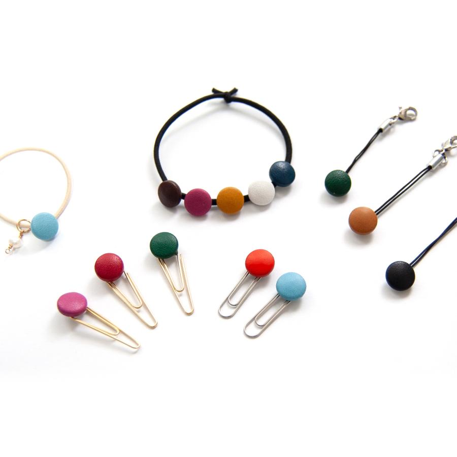 本革を使用した上品なくるみボタン5個セット 【サイズ10mm】 / 牛革 / レザー |  | 02