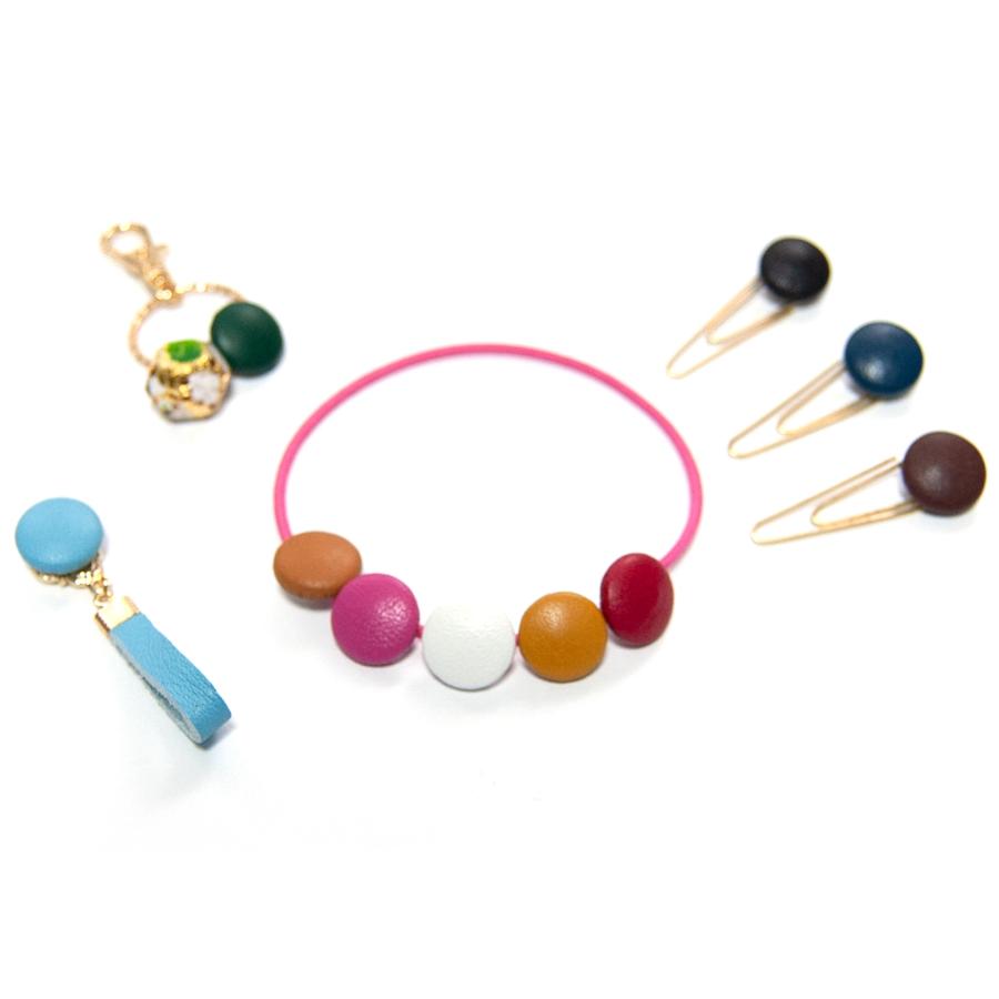 本革を使用した上品なくるみボタン5個セット 【サイズ12mm】 / 牛革 / レザー |  | 02