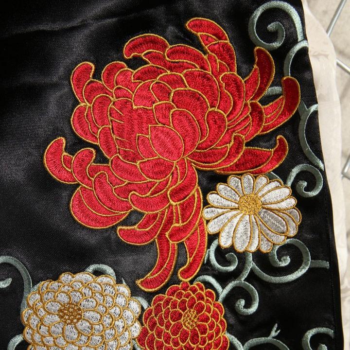 良品】DIESEL スカジャン イエロー 孔雀刺繍 花刺 左袖に