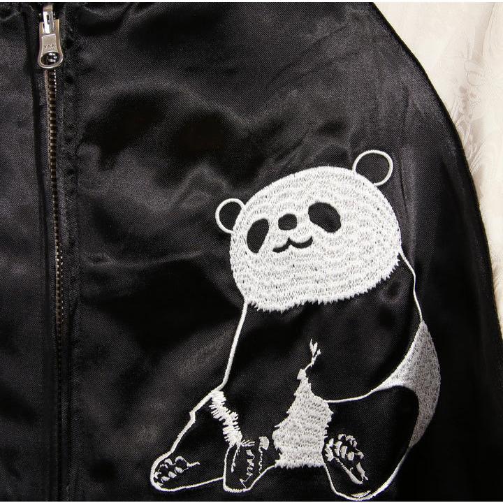 Japanesque ジャパネスク 梅脱力パンダ 和柄 刺繍 スカジャン 3RSJ-755