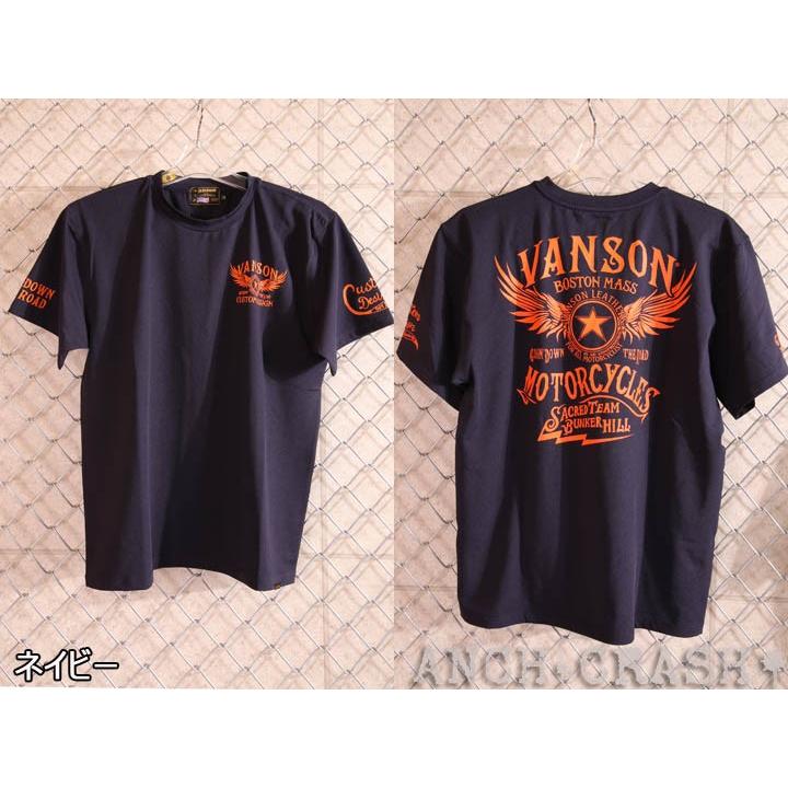 24h限定P最大15倍!6/1pm23:59迄 当店別注!バンソン VANSON 吸汗速乾 ドライ半袖 Tシャツ ACV-901 スタンダードサイズ｜anch-crash｜17