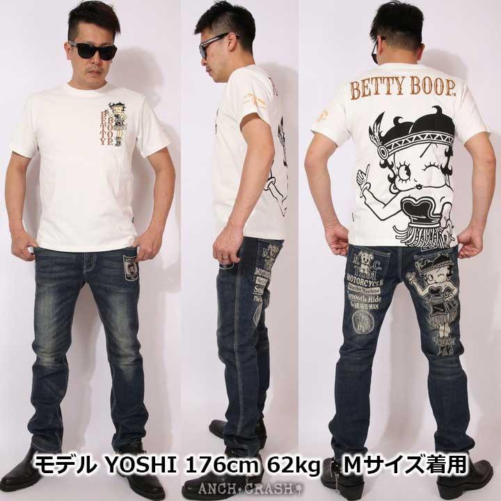 24h限定P最大16倍!5/12pm23:59迄 The BRAVE-MAN ベティブープ 半袖 Tシャツ BBB-2118 ブレイブマン BETTY BOOP 刺繍 ベティちゃん｜anch-crash｜12