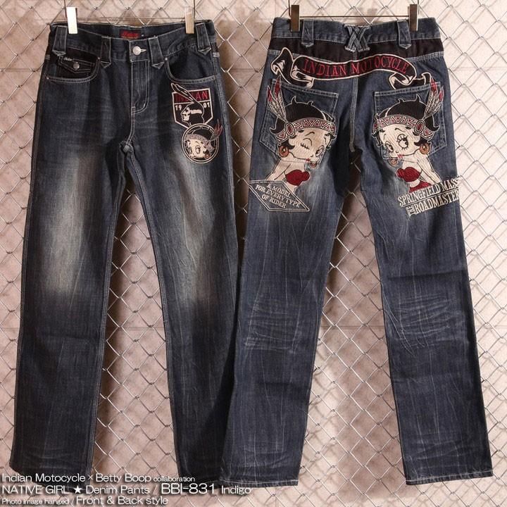 期間限定特価 インディアンモトサイクル ベティブープ デニムパンツ i 1 Indian Native Girl 刺繍 ワッペン キャッシュレス5 New限定品 Www Muslimaidusa Org
