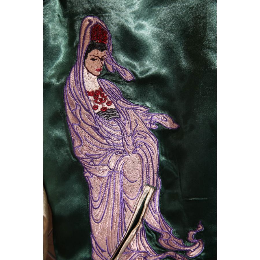 SATORI さとり 龍頭観音 和柄 刺繍 スカジャン グリーン GSJR-013