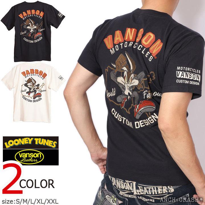 24h限定P最大12倍!5/22pm01:59迄 VANSON ルーニー・テューンズ コラボ COYOTE 半袖Tシャツ LTV-2212 バンソン LOONEY TUNES 刺繍｜anch-crash