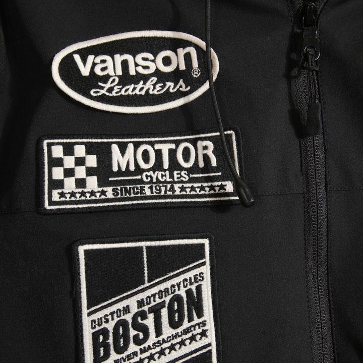 24h限定pMAX17倍!5/2pm23:59迄 当店別注!バンソン VANSON 二層ストレッチ ZIPパーカー NVSZ-2002 刺繍_17
