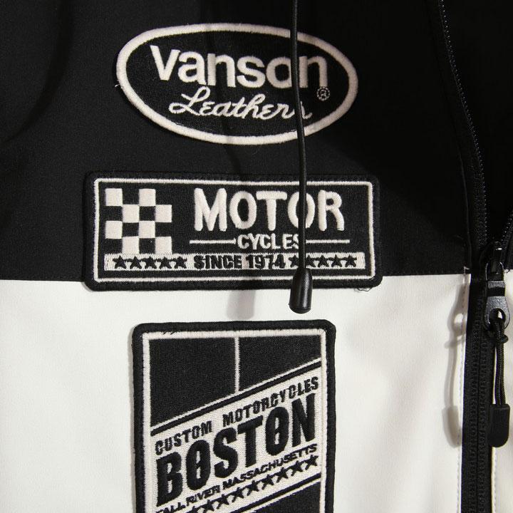 24h限定pMAX17倍!5/2pm23:59迄 当店別注!バンソン VANSON 二層ストレッチ ZIPパーカー NVSZ-2002 刺繍_7