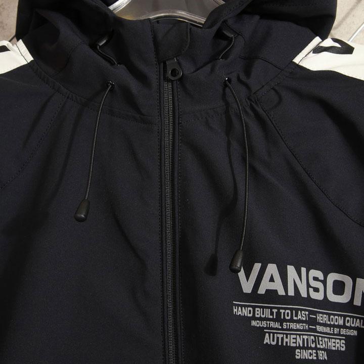 24h限定pMAX17倍!5/2pm23:59迄 当店別注!VANSON バンソン 三層ストレッチパーカー NVSZ-2102 刺繍 高耐水 高撥水_7