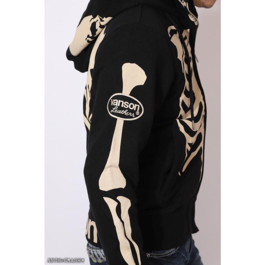 24h限定pMAX17倍!5/2pm23:59迄 VANSON バンソン ボーン スタンドカラーパーカー NVSZ-2211 裏毛 刺繍 サムホール_12