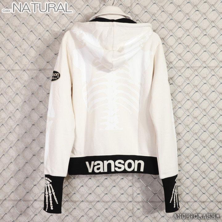 24h限定pMAX17倍!5/2pm23:59迄 VANSON バンソン ボーン スタンドカラーパーカー NVSZ-2211 裏毛 刺繍 サムホール_19