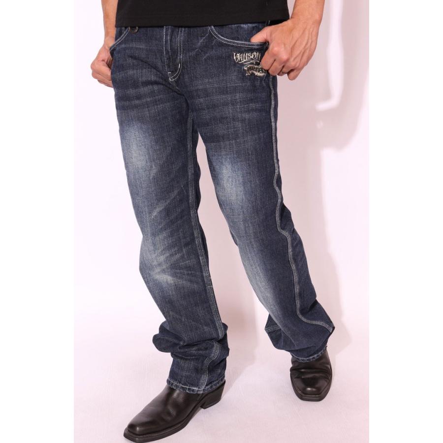 VANSON（バンソン） スカル ウィング 刺繍 USED加工 デニム SP-B-14