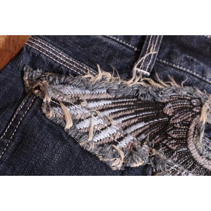 VANSON（バンソン） エンブレム ウィング 刺繍 USED加工 デニム SP-B