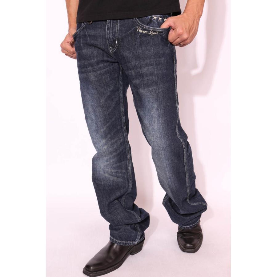 VANSON（バンソン） エンブレム ウィング 刺繍 USED加工 デニム SP-B