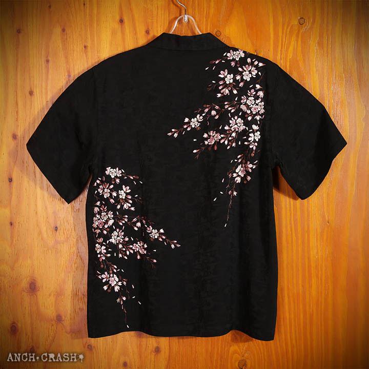 花旅楽団SCRIPT 枝垂れ桜 刺繍 和柄 レーヨン半袖シャツ SS-001 スクリプト｜anch-crash｜11