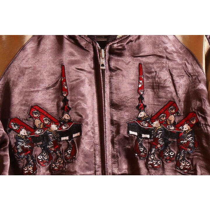 花旅楽団SCRIPT 狐の嫁入り 刺繍 和柄スカジャン SSJ-511 スクリプト